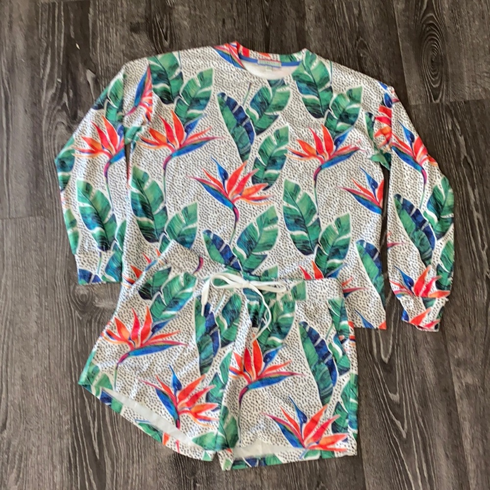 Tropical palm dot print set